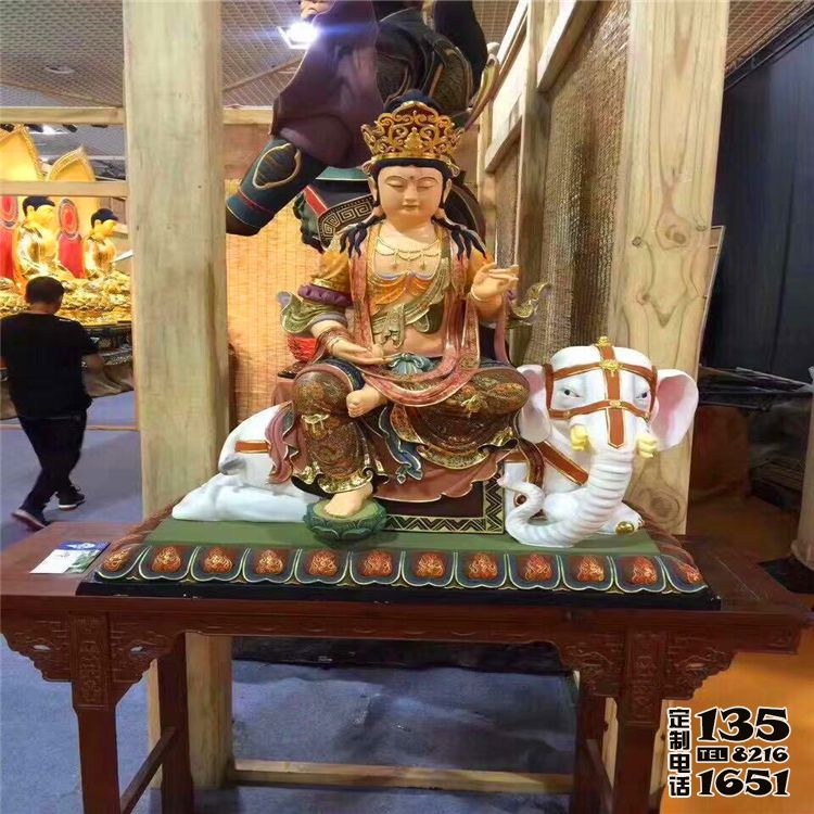 寺廟樹(shù)脂彩繪菩薩文殊普賢雕塑 寺廟樹(shù)脂彩繪菩薩文殊普賢雕塑