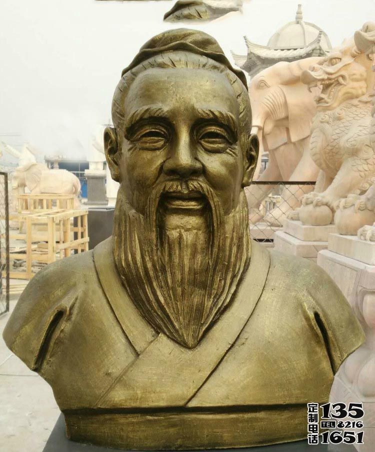 景點校園教育家孔子胸像玻璃鋼仿銅雕塑 景點校園教育家孔子胸像玻璃鋼仿銅雕塑