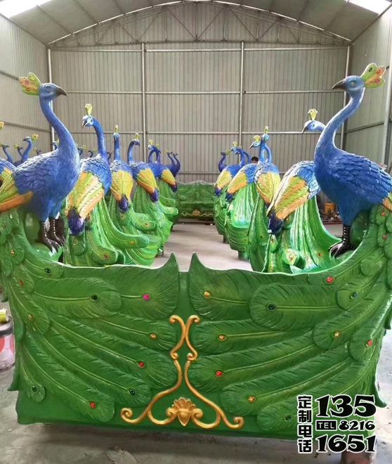 景區大型仿真玻璃鋼彩繪孔雀雕塑 景區大型仿真玻璃鋼彩繪孔雀雕塑